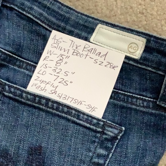 AG Adriano Goldschmied The Ballad Slim Bootcut Midrise Jeans in Medium Blue Wash - Picture 8 of 8